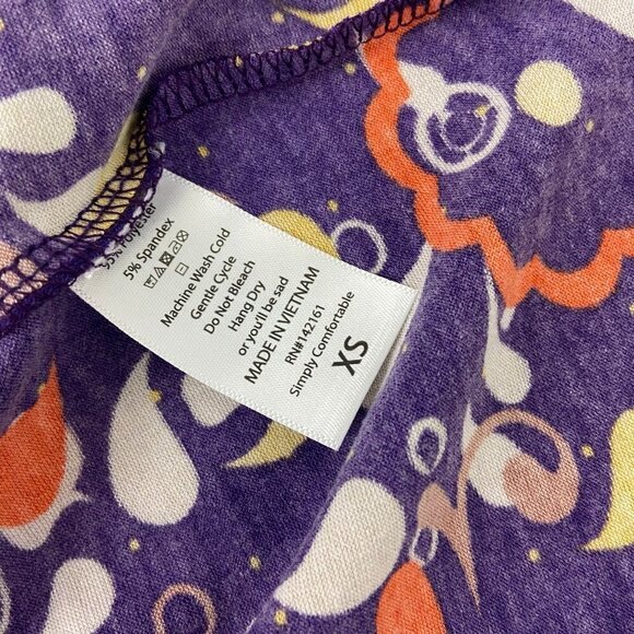 Lularoe Irma Purple Print Tunic Tee Shirt XXS - Picture 4 of 6